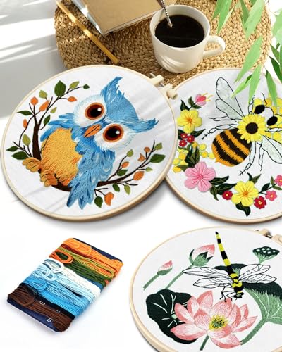 TINDTOP Embroidery Kit for Beginners Adult, Dragonfly Embroidery Kit - color: Dragonfly