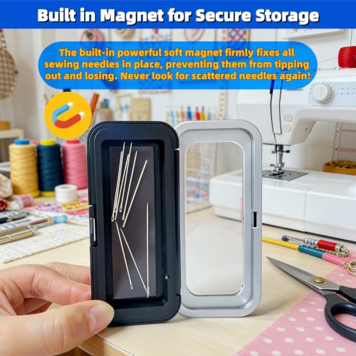 Magnetic Needle Holder Case with Clear Lid for Embroidery Sewing Crafts