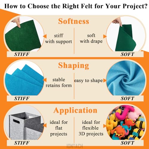 IONTACH 36" X 36" Soft Felt Fabric 1.6mm Thick (Hot Pink) - color: Hot Pink, size: Soft - 36" X 36"