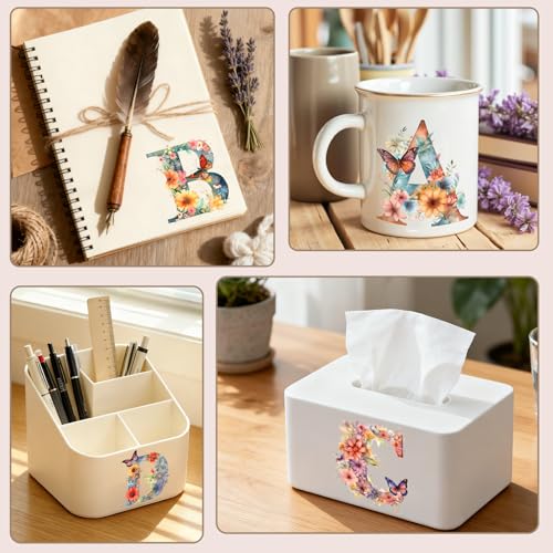 32 PCS Butterfly Alphabet Sublimation UV DTF Cup Wrap Stickers - style: Butterfly alphabet sublimation
