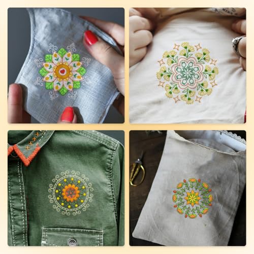 18Pcs Mandala Flower Water Soluble Hand Sewing Stabilizers - style: Mandala