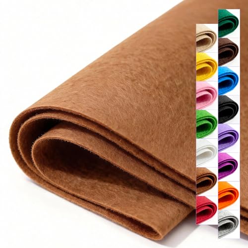Coffee Stiff Felt Sheet 36'' X 36'', 1mm Large Felt Fabric Sheet for Crafts - color: Coffee