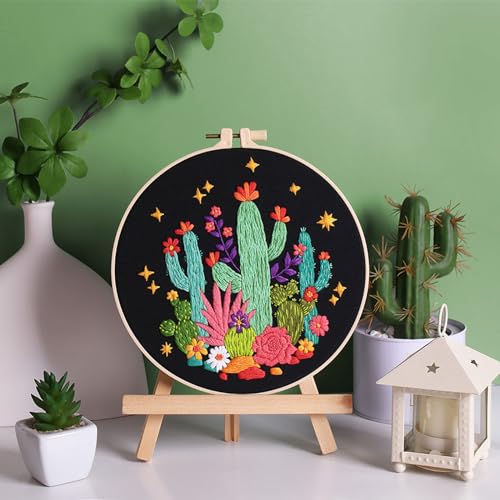 Louise Maelys Cactus Embroidery Kit, Cross Stitch Kit for Beginner Adults - color: Kit-4