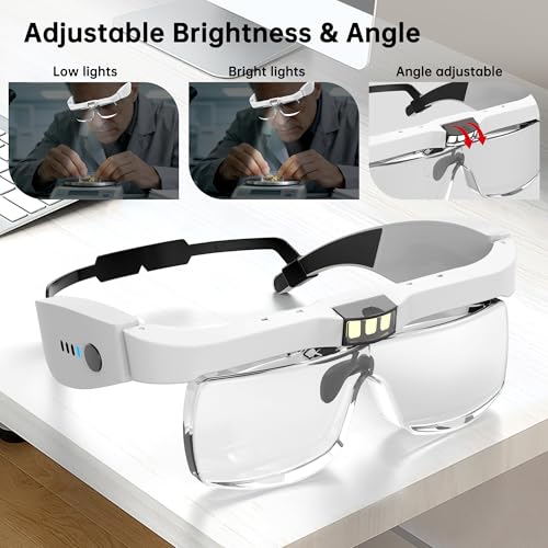 Magnifying Glass with Light, Magnifying Glasses for Close Work - color: White