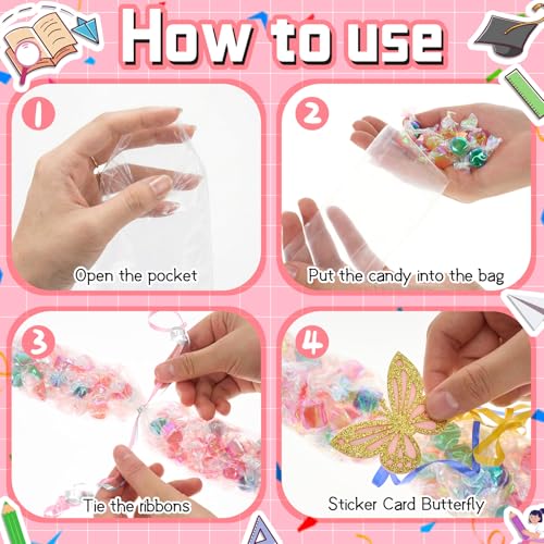 JenPen 2026 Graduation Leis Candy Lei Kit, 2026 Graduation Ribbon Woven Double Braided Necklace DIY Kit for High School College Women Men Graduate Gift Party Supplies - color: Pinkish White