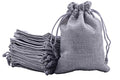 Sansam 50pcs 4.0X5.60 Inch Drawstring Burlap Gift Bags, Jute Jewellery Pouches, Small Grey Lining Burlap Favor Sacks For Herb, Spices, Jute Treat Bags for Christmas, Wedding, Party - color: Grey