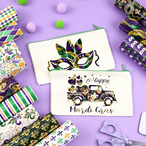 HTVSTD Mardi Gras Heat Transfer Vinyl 10Sheet 12×10in Iron on Vinyl - color: Purple