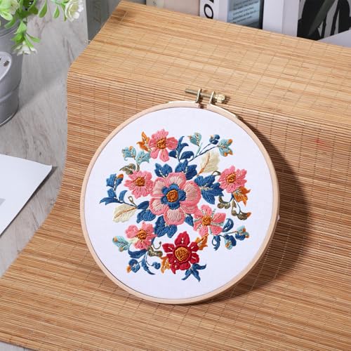 Cross Stitch Hoops Ring, 2 Pack 6 Inch Wooden Embroidery Hoops, Beech Wood Embroidery Hoops Set with Copper-Plated Screw, Cross Stitch Supplies for Art Craft Sewing, DIY Decoration