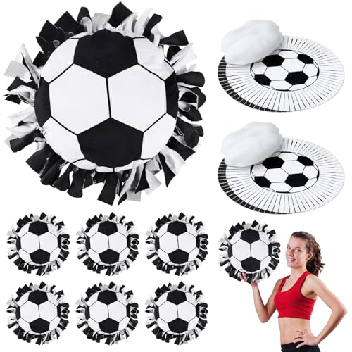 Weysat 6 Sets Soccer Fleece Tied Pillow Craft Kit DIY No Sew Soccer Pillow Gifts with PP Cotton for World 2026 Sports Theme Party Game Day Room Decor World Fans Gifts - style: Soccer Ball