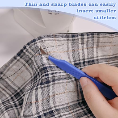 10 Pcs Seam Ripper for Sewing,Stitch Remover Razor with Protective Case and Anti-Slip Handle Light Thread Ripper Tool for Sewing Crafting Embroidery Sewing Accessory&Supply