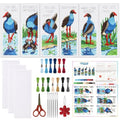 ORIGACH 6 Set Inspirational Water Bird Cross Stitch Bookmark Kit - style: Pukeko & Inspirational Quote