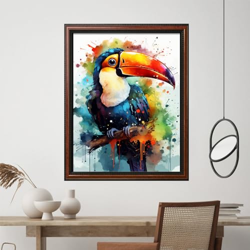 Leczany Cross Stitch Stamped Kit for Adults - Art Parrot | DIY Embroidery Starter Patterns Craft Kit Needlepoint for Beginner | 11CT, 3 Strands | 13.4x17.2 inches - color: 11CT Stamped kits, Art Parrot 13.4x17.2 inches