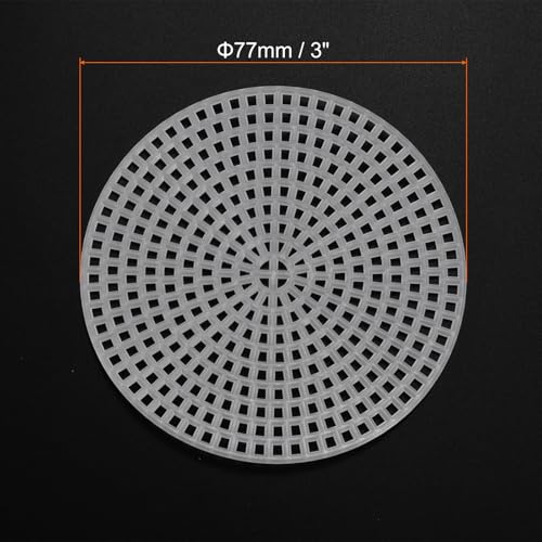 HARFINGTON 20Pcs Round Plastic Canvas Mesh Sheets 3 Inch/7.7cm Circle Blank Canvas Shape Mesh Mat White for Embroidery Knit Crochet Crafting Needlework - size: 3 Inch/7.7cm