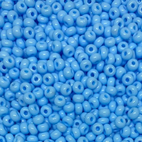 Czech 6/0 Glass Seed Beads 20 Grams 280 Pcs (Blue) - color: Blue