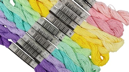 KCS 328 Yards(300 Meters) Mercerized Pearl Cotton Crochet Needlepoint Thread,Size 5, 12 skeins,Mixed Color 10 - color: 12color10, size: 12 skeins