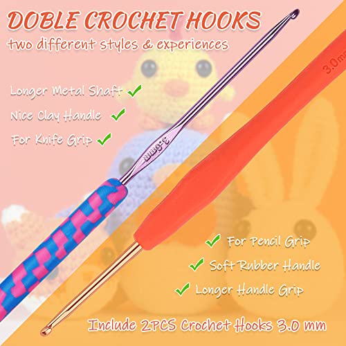 Coopay Crochet Kit for Beginners Adults w/Step-by-Step Tutorial - color: 4 In 1 Animal Kit