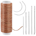 Ftyiwu Waxed Thread, Upholstery Needle and Thread 32 Yards Dark Khaki - color: Dark Khaki, size: 32Yard