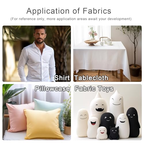 1 Yard White Lightweight Cotton Broadcloth Fabric by the Yard, 3.7 oz - color: White, size: 1 Yard