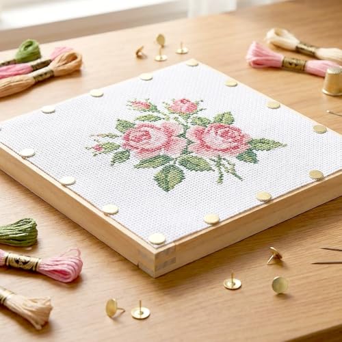 4 PCS Embroidery Stretcher Bars Frame Set - Wooden Needlepoint Frame Kit, Adjustable Needlework Frame for Embroidery, Cross Stitch, Canvas & DIY Crafts (7.8in) - color: 7.8in