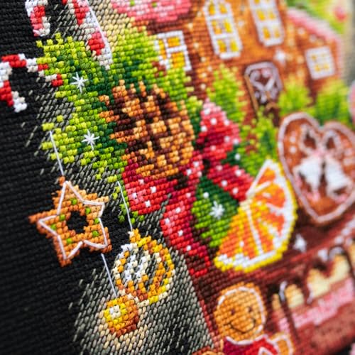 Wizardi Counted Cross-Stitch Kit Christmas Sweets 540-673 Magic Needle. Beginner Cross Stitch Kits for Kids and Adults - color: Christmas Sweets