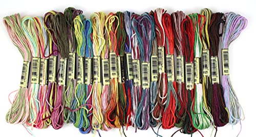 KCS 78 skeins of Polycotton Color Variegated 6 Stranded Cross Stitch Threads Embroidery Floss
