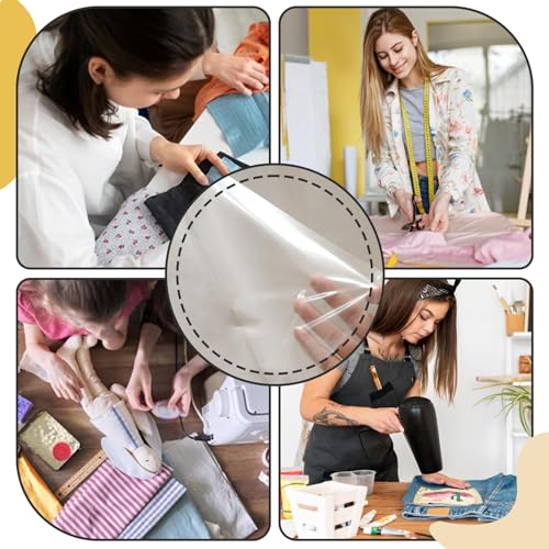Iron On Adhesive Sheets 20PCS, Heavy Weight Double-Sided Heat Melt Fabric Glue Sheet, A4 Size Fusible Adhesive Sheets, Press-on Patch Iron On Tape, Fusible Interfacing for Sewing, Heat and Bond - size: 20-PACK