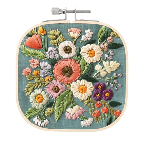 PATIKIL 5.1" x 5.1" Square Embroidery Hoops, Adjustable Bamboo Cross Stitch Hoops Ring Embroidery Frame Punch Needle Hoop for Sewing, Needlework, DIY Sewing Craft Decoration - size: 5.1" x 5.1"