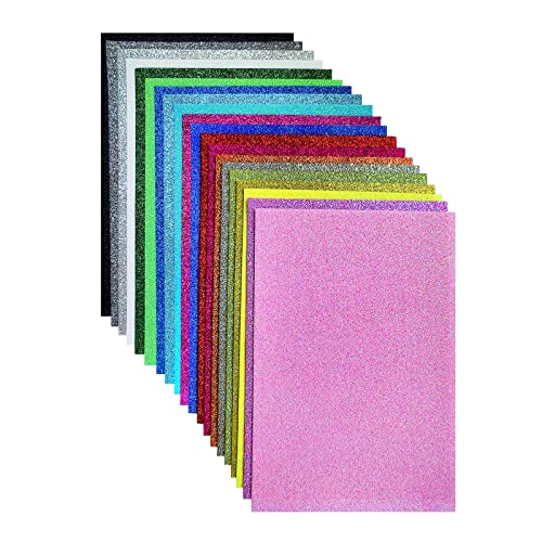 Glitter Felt, Glitter Sheets, 8 x12 inches Felt Glitter for Craft, 20pcs Pack Glitter Felt Fabric Square for for Party Project