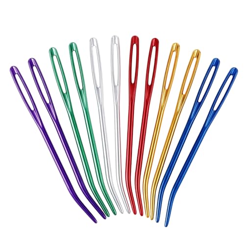 Twisepicks 12 Pcs Yarn Needle, Crochet Tapestry Needles for Crocheting, Large-Eye Blunt Needles, Large Eye Weaving Needle with Storage Box, Darning Needles for Yarn - color: 12 pcs