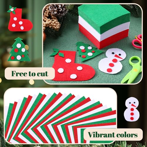 Tatuo 96 Pcs Christmas Stiff Felt Fabric Sheets, 3 Colors - color: 3 Colors