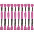 12 Skeins Premium Egyptian Embroidery Floss 9 Yards Each Egyptian Long Fiber Cotton Cross Stitch Thread for Embroidery Projects Bracelet. (12, Bright Pink) - color: All White