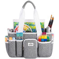 JJRING Foldable Craft Organizer Tote With Zipper & Divider, Grey - color: Grey, size: Small