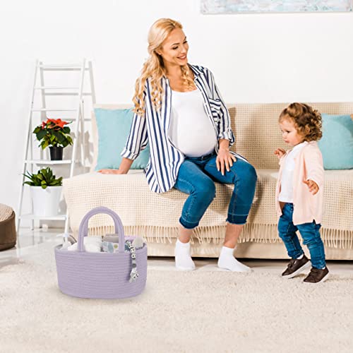 XUANGUO Cotton Rope Baby Diaper Caddy Organizer for Girls Purple Lavender - color: Purple, size: Regular