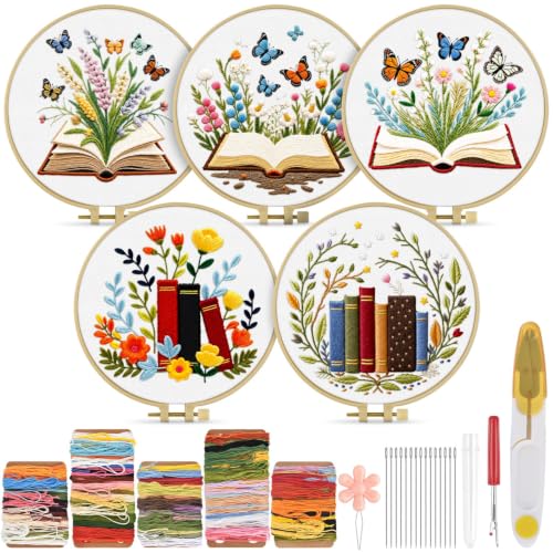 TINDTOP Embroidery Kit for Adult, Embroidery DIY Starter Kit - color: Book