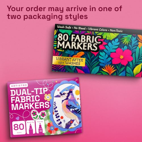 ARTISTRO 80 Fabric Markers for Clothes and Textiles - Acrylic Paint Pens - size: Pack of 80