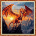 Funchey Counted Cross Stitch Kits for Adults Needlepoint Kits Unprinted Cross Stitching Embroidery Kit 11CT Cross Stitch Supplies- Dragon Castle 18x18 inch - color: Artcolor17