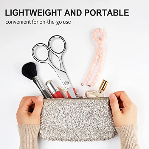 Nose Hair Scissors Eyebrow Scissors Sharp Tip Professional Grooming Scissors Stainless Steel Small Trimming Scissors for Eyelashes Mustache Facial Hair Sewing Embroidery AsonTao - style: Small scissors -Tip design