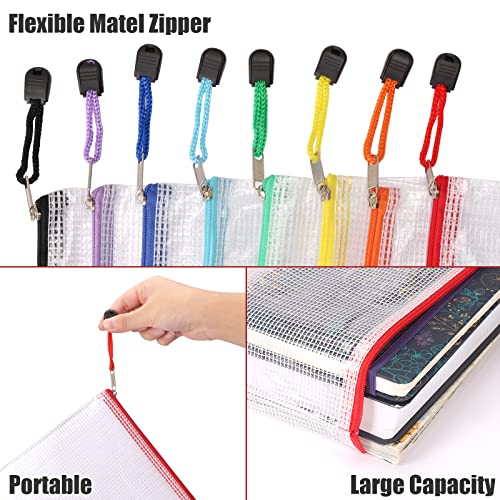 EOOUT 56pcs Mesh Zipper Pouch Zipper Bag, Durable Pouches for Organization Puzzle Storage, Letter Size, A4 Size, for Office Supplies - style: 56pcs