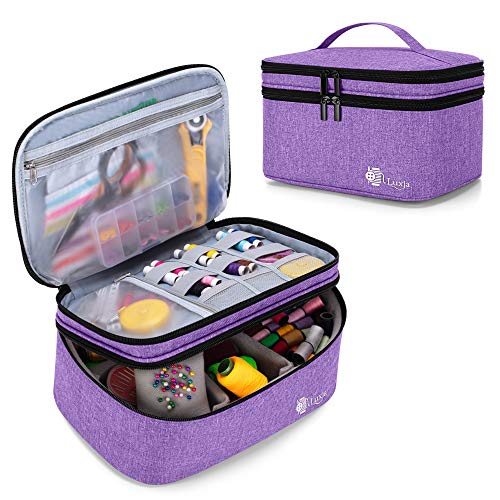 Luxja Double-Layer Large Sewing Organizer, Purple - color: Purple, size: Large