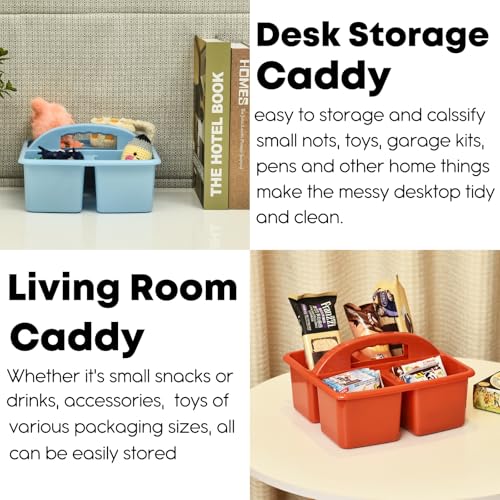 ALINK Plastic Classroom Caddy Organizer with Handle, 6-Pack 4 Compartments - color: Macaroon