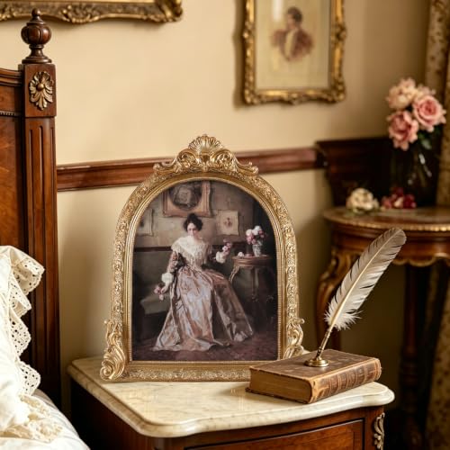 Vintage Picture Frames 8x10 Ornate Bronze Antique Picture Frames for Wall and Tabletop Vintage Photo Frame Victorian Home Decor Gallery Wall Decor in Arch Shape - color: Bronze, size: 8x10