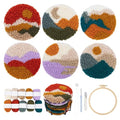 Temlum 6pcs Punch Needle Coasters Kit for Adults and Beginners(Landscape) - color: Landscape