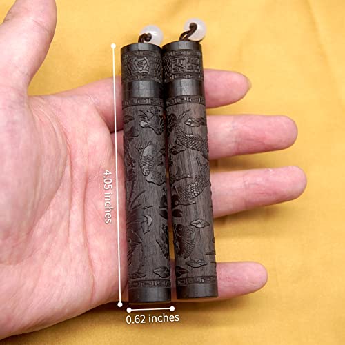Yuchew Needle Case Sewing Needle Holder 2 Packs Portable Wooden Embroidery Needle Case Needle Tube Keeper Container for Storage Tapestry Cross Stitch Leather Darning Needle, Toothpick, Pill (Carp) - color: Carp