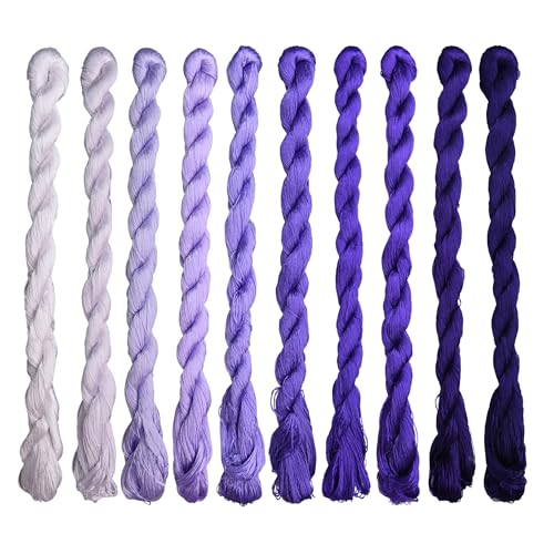 Natural 100% Silk Thread, Handmade Embroidery Thread Silk Floss 10 Colors 110m Each (96) - color: 96