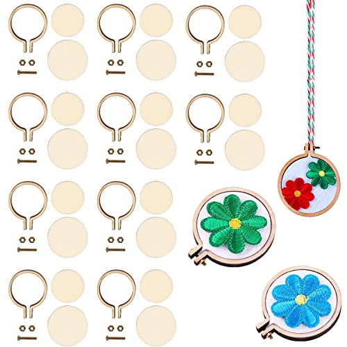 Mini Embroidery Hoops - 1 Inch Small Round Wooden Embroidery Frame (20 PCS)