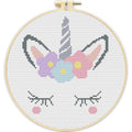 TCDZMYGS Stamped Cross Stitch Kits for Beginners-Cute Animal,with Hoop - color: Rainbow Horse-2603