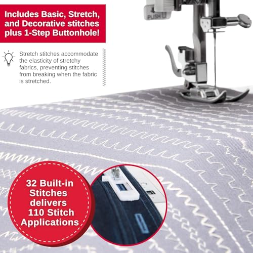 SINGER® 4452 Holiday Bundle Heavy Duty Sewing Machine + Accessory Kit