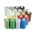 Simthread 20 Colors All Purposes Mercerized Cotton Quilting Thread 50wt 3 Plies for Piecing Sewing Embroidery etc - 550 Yards Each - color: 20 Colors