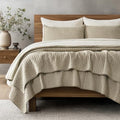 EverGrace 100% Cotton Cross Stitch 3-Piece Quilt Set, King, Driftwood - color: Driftwood, size: King/Cal King (108" X 96")