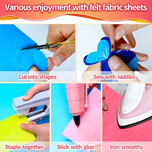 IOOLEEM Black Felt Sheets, 30pcs Pre-Cut 7"x11.3" (Close to A4 Size) for Crafts, Sewing - color: Black, size: Plain 7x11.3 inches (18x28.5cm)